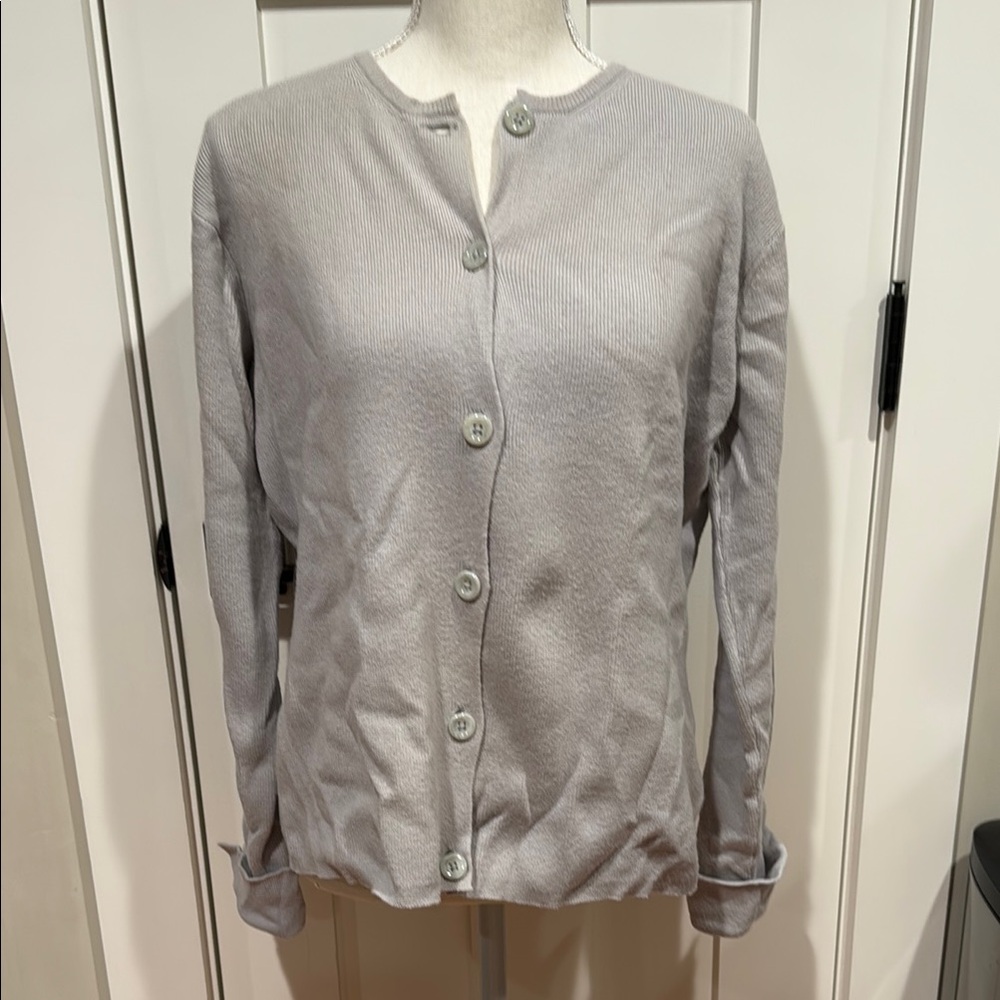 Vintage Banana Republic Gray/Lavender Button-Up Cardigan
